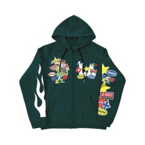 Men's Y2K Graphic Zip Up Hoodie with Pockets