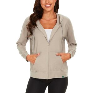 Women's Full Zip Bamboo Viscose Lightweight Hoodie