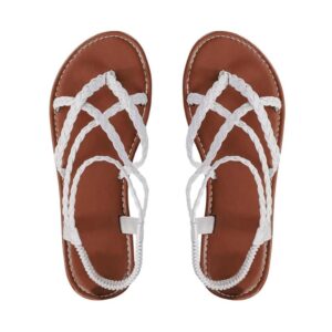 Women's Braided Ankle Strap Flat Sandals