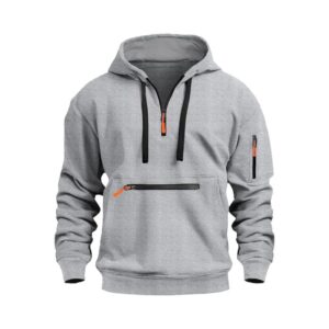 Men's Fleece Quarter Zip Hoodie with Pockets
