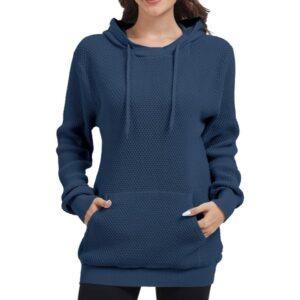 Women's Loose Fit Crew Neck Pullover Hoodie