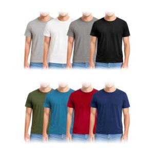8-Pack Men's Crew Neck Athletic T-Shirts